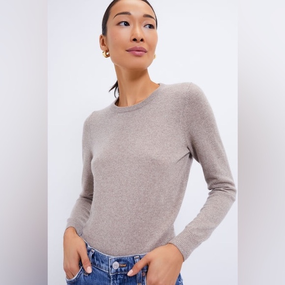 NWT Tuckernuck Lurex Metallic Wheat Cashmere Crewneck Pullover Sweater sz large - Picture 1 of 13